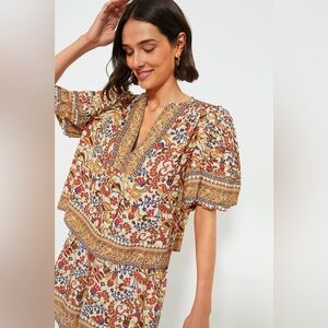 NWOT Tuckernuck Sundrenched Porto Dina Blouse & Clemence Shorts set Size Large